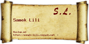 Samek Lili névjegykártya