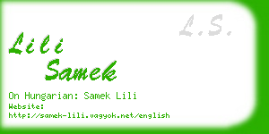 lili samek business card